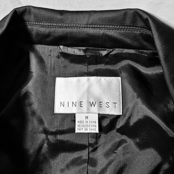 🛑 NWT Nine West Womens Black Cotton/Poly Blend Empire Waist Jacket Coat Med - Picture 6 of 9